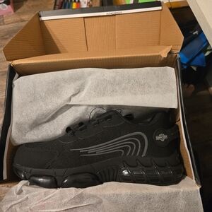 Men Safety Toe Work Shoes Rotating Buckle Breathable Non-Slip Steel Toe Sneakers